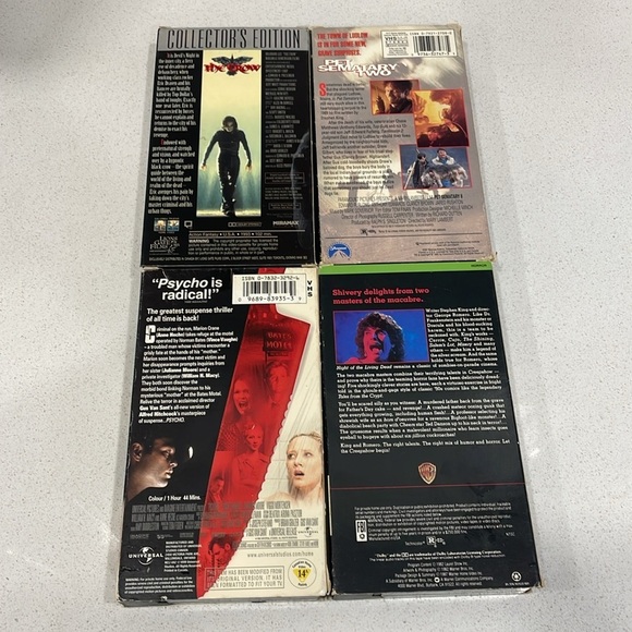 4 Vintage Horror Movie VHS Movies - Picture 4 of 16